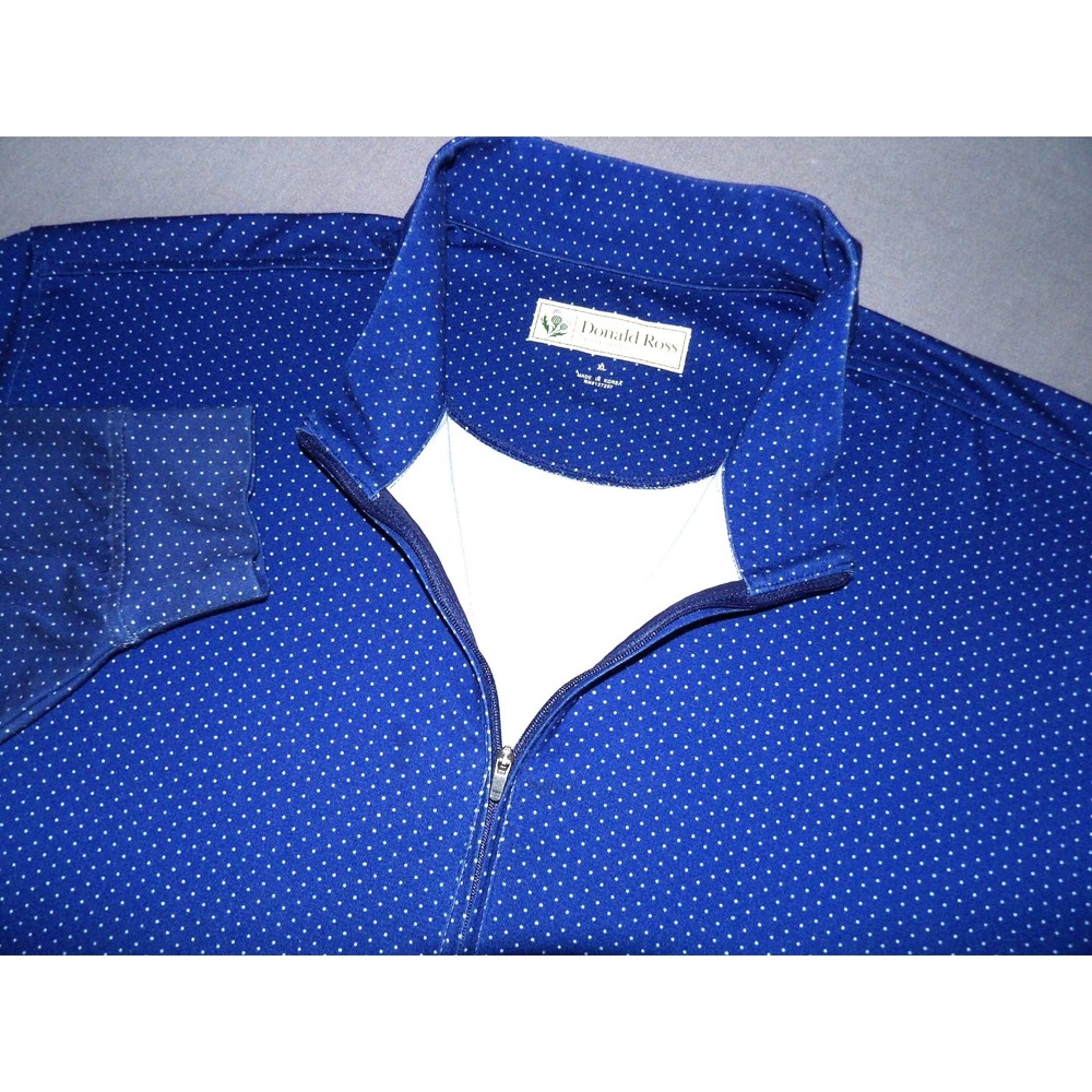 Donald Ross Navy Blue Polka Dot Stretch 1/4 Zip Athletic‎ Golf Jacket Men's XL